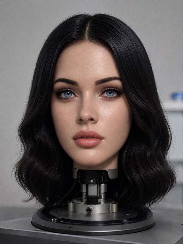 Finished cinematic-grade silicone bionic face skin